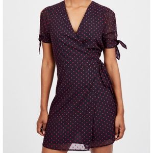 NWT•BCBGeneration•Polka Dot Mini Wrap Dress•Small